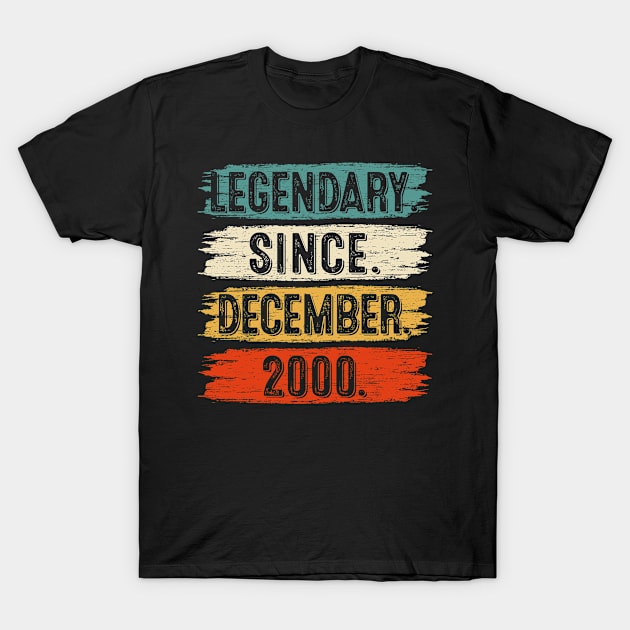 22 Years Old Gifts Legendary Since December 2000 22nd Birthday T-Shirt by Henry jonh